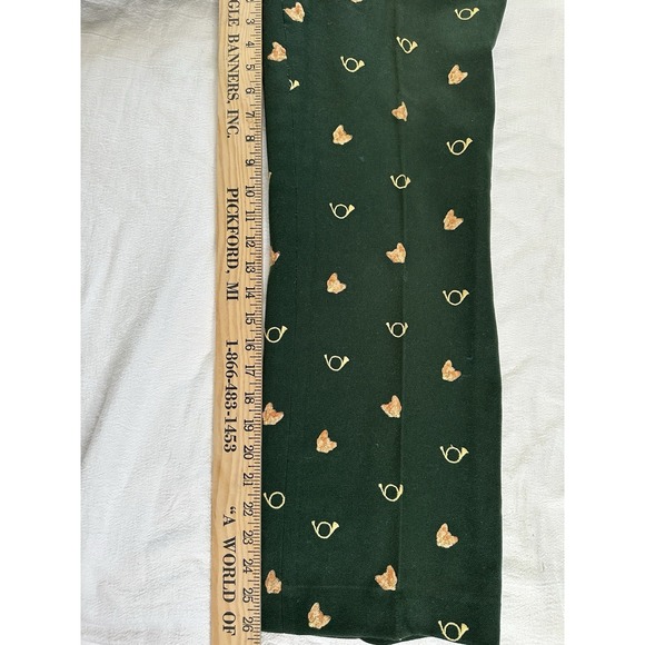 Womens Vintage Handmade Wool? Pants Green Embroidered Fox Crop Size M - Picture 4 of 7